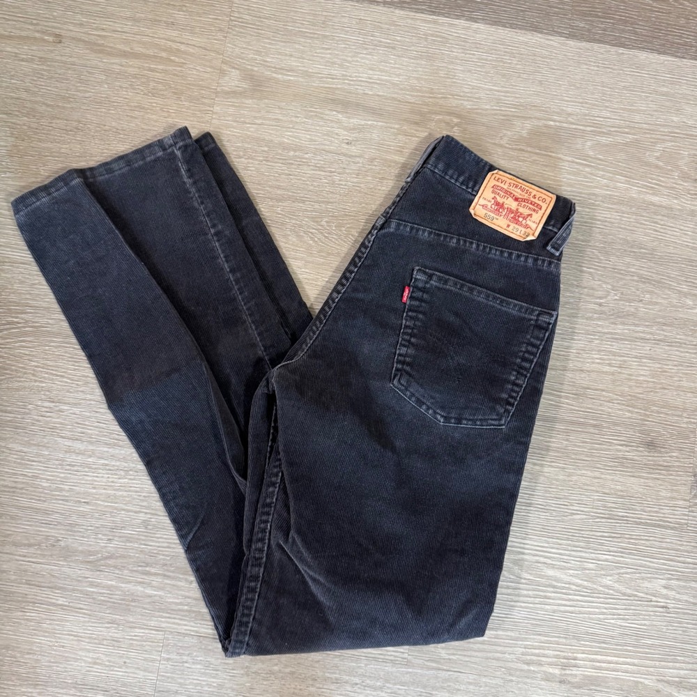 Vtg Y2K Levi's 559 Relaxed Straight Corduroy Pants Mens 29x32 Black 005590623